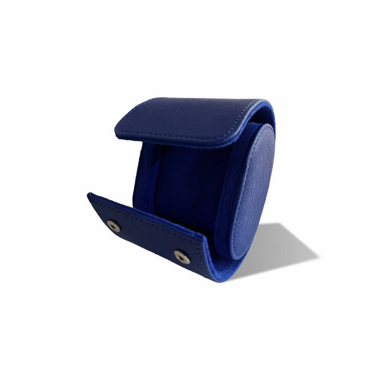Custom Initials Travel Leather Roll Watch Case - 1-Position - Blue - image 12