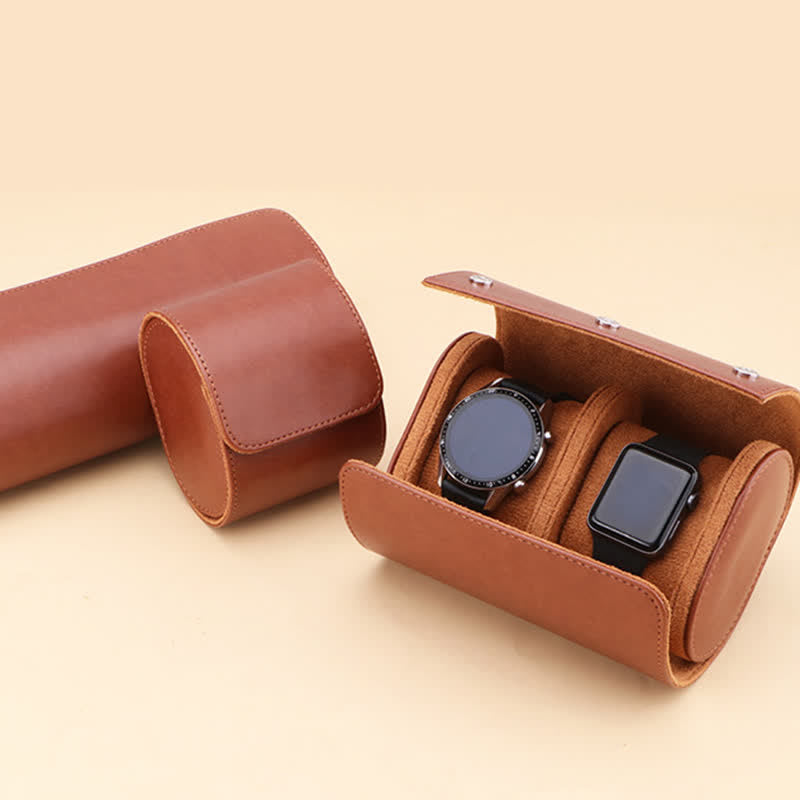 Custom Initials Travel Leather Roll Watch Case - image 6