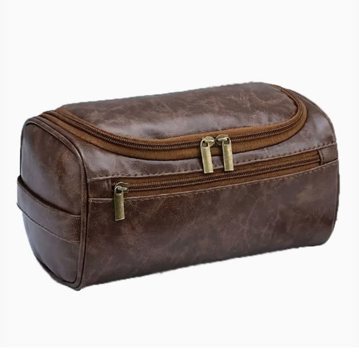 Custom Laser Engrave Monogram Travel Leather Toiletry Bag - Coffee - image 7