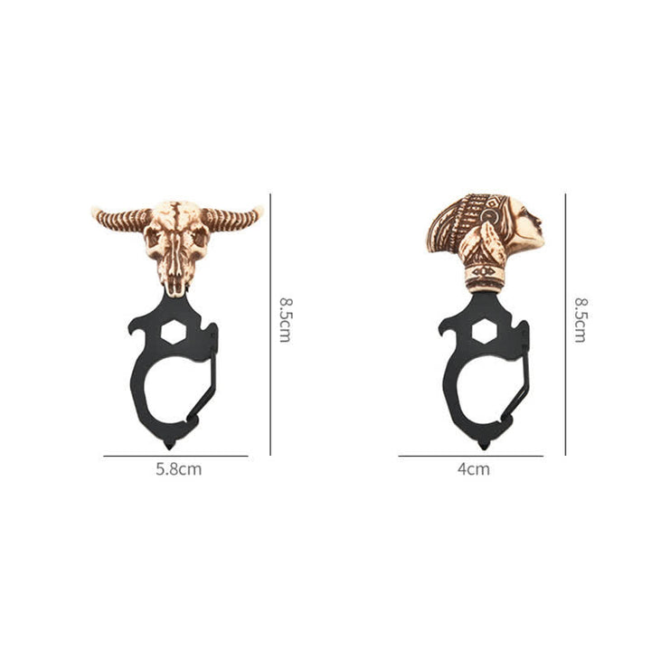 Practical Bull Indian Head Keychain With Hammer Breaker - image 6