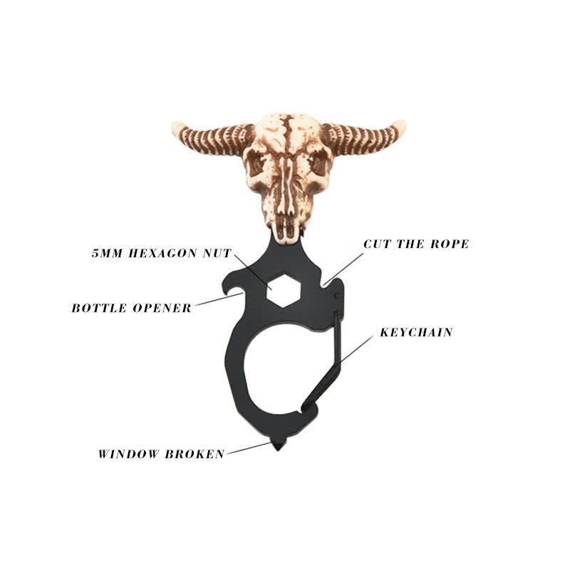 Practical Bull Indian Head Keychain With Hammer Breaker - image 7