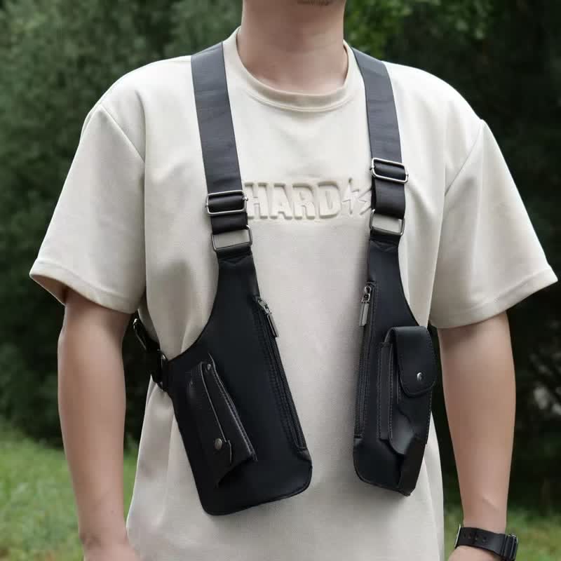 Anti-Theft Hidden Double Shoulder Armpit Bag - Black - image 1