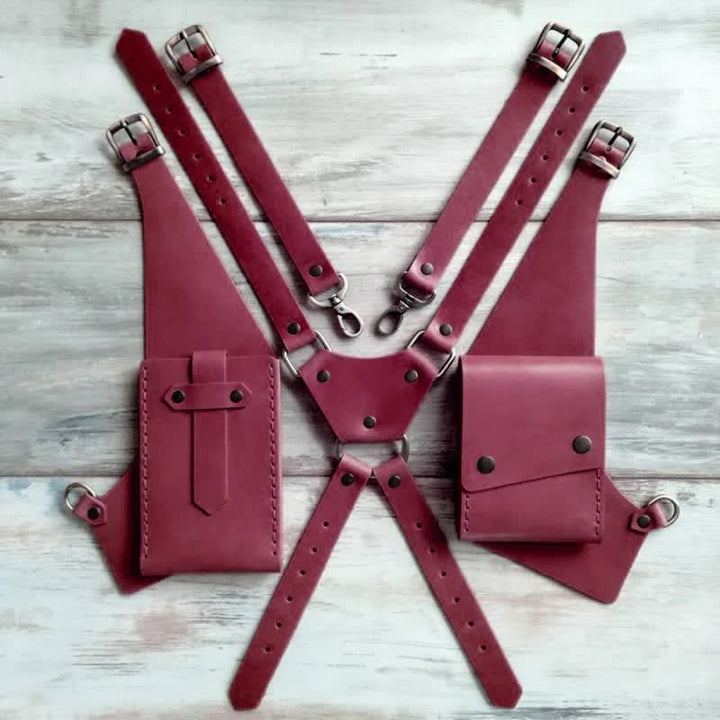 Outdoor Anti-Theft Hidden Double Underarm Shoulder Bag - Red - image 6