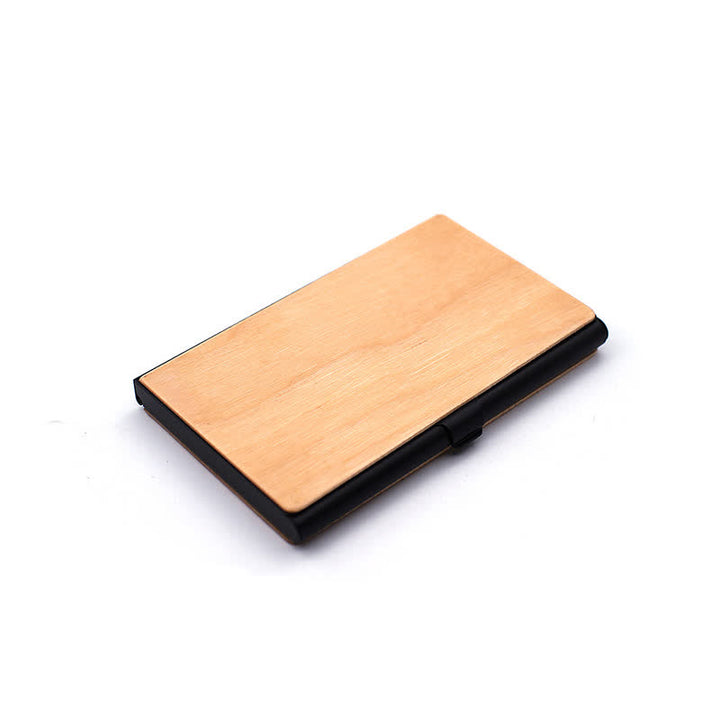 Custom Engraved Name Business Wooden Card Case - Cherry / Black - image 12