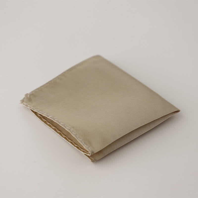 Men's Simple Solid Color Wedding Party Pocket Square - Tan - image 37