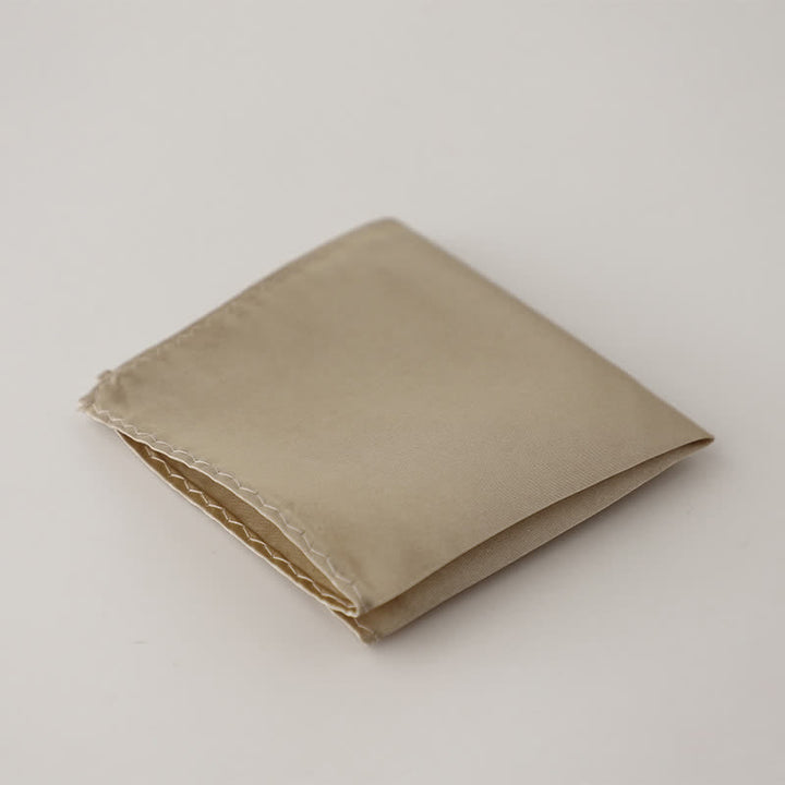 Men's Simple Solid Color Wedding Party Pocket Square - Tan - image 37