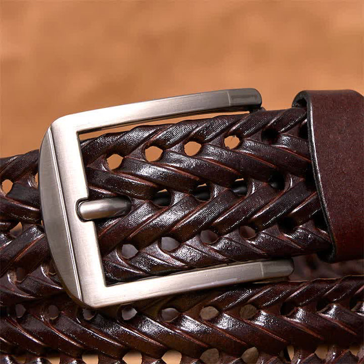 Men's Casual Handwoven Braided Leather Belt - image 13