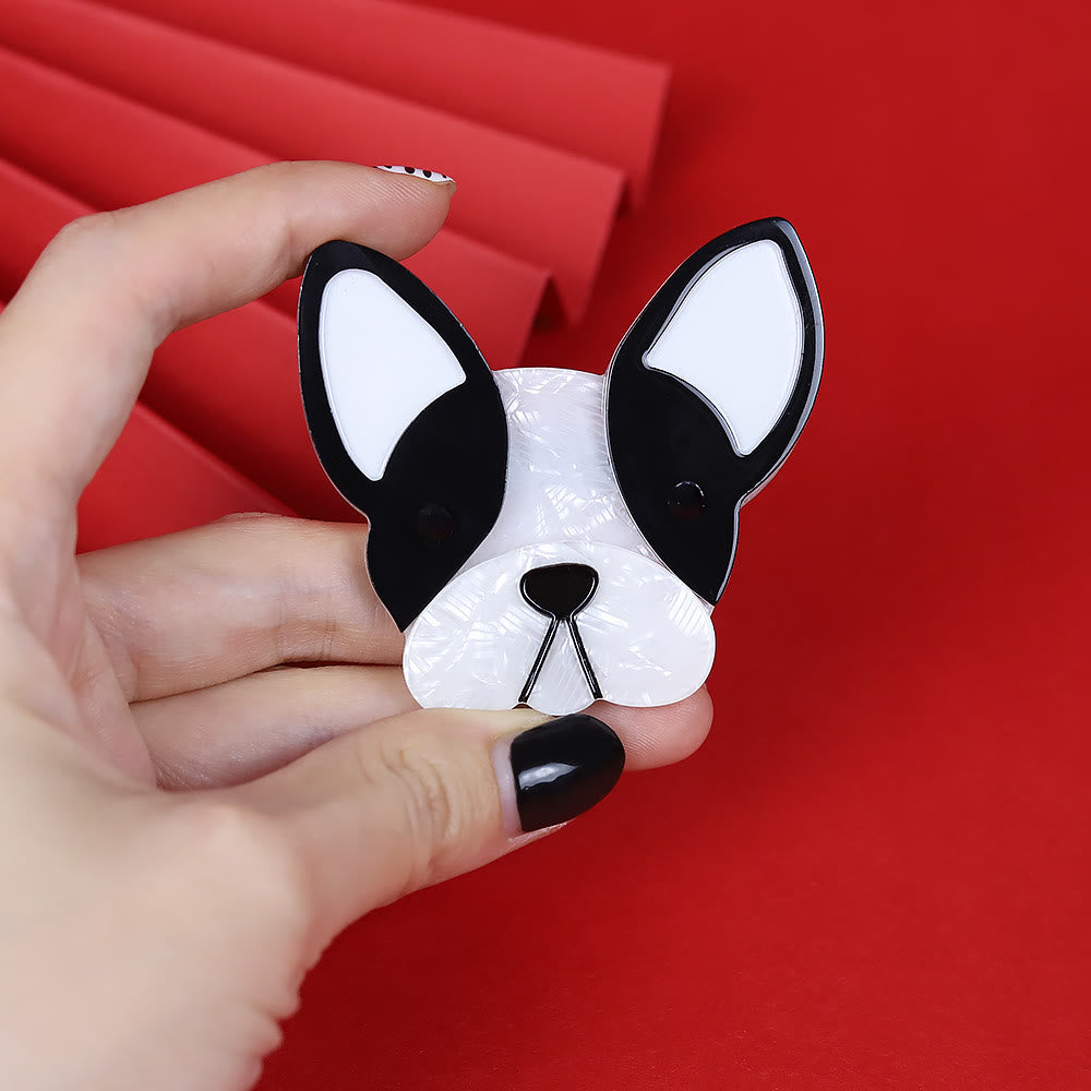 Handmade Lovely Black&white Dog Acrylic Brooch Accessory - image 2