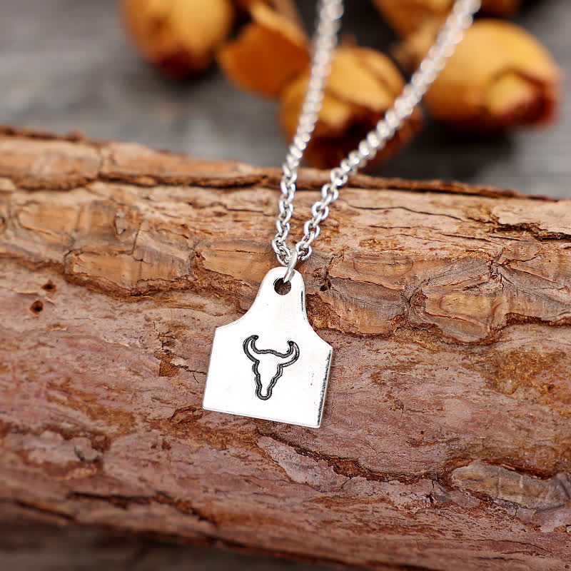 Custom Silver Mini Cattle Tag Initial Stainless Steel Necklace - image 5