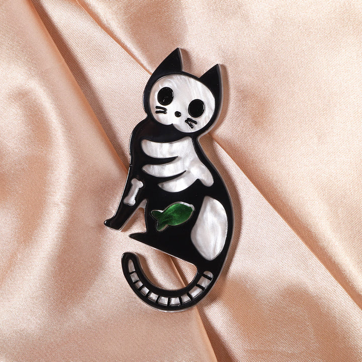 Halloween Handmade Petite Cat Acrylic Brooch - image 2