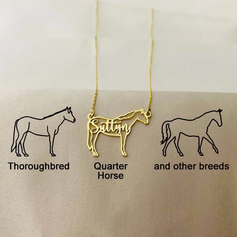 Custom Name Horse Lover Pendant Necklace - image 5