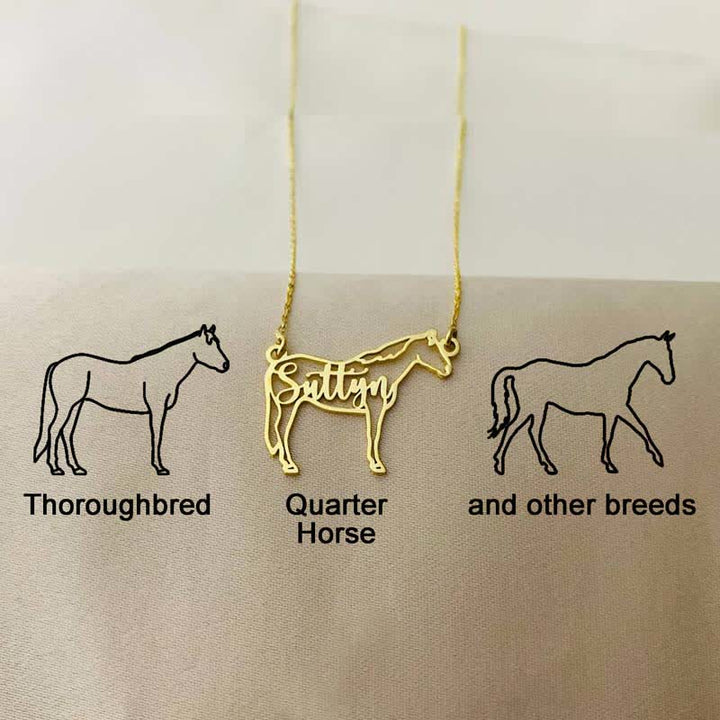 Custom Name Horse Lover Pendant Necklace - image 5