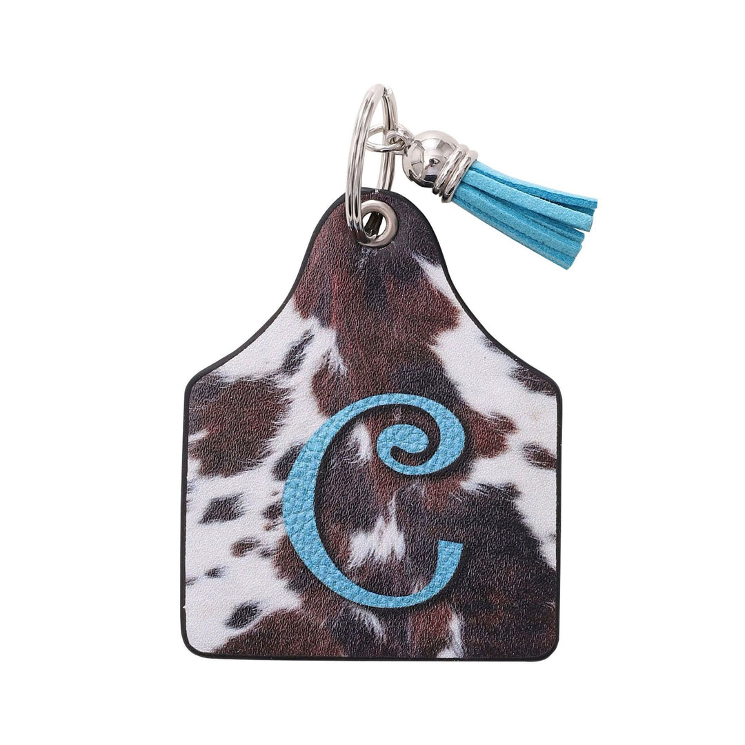 Vintage Western Farm Cow Pattern&Letter Printed Leather Keychain - C - image 5