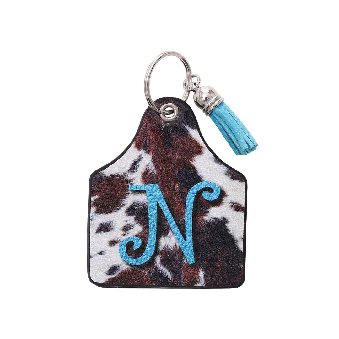 Vintage Western Farm Cow Pattern&Letter Printed Leather Keychain - N - image 13