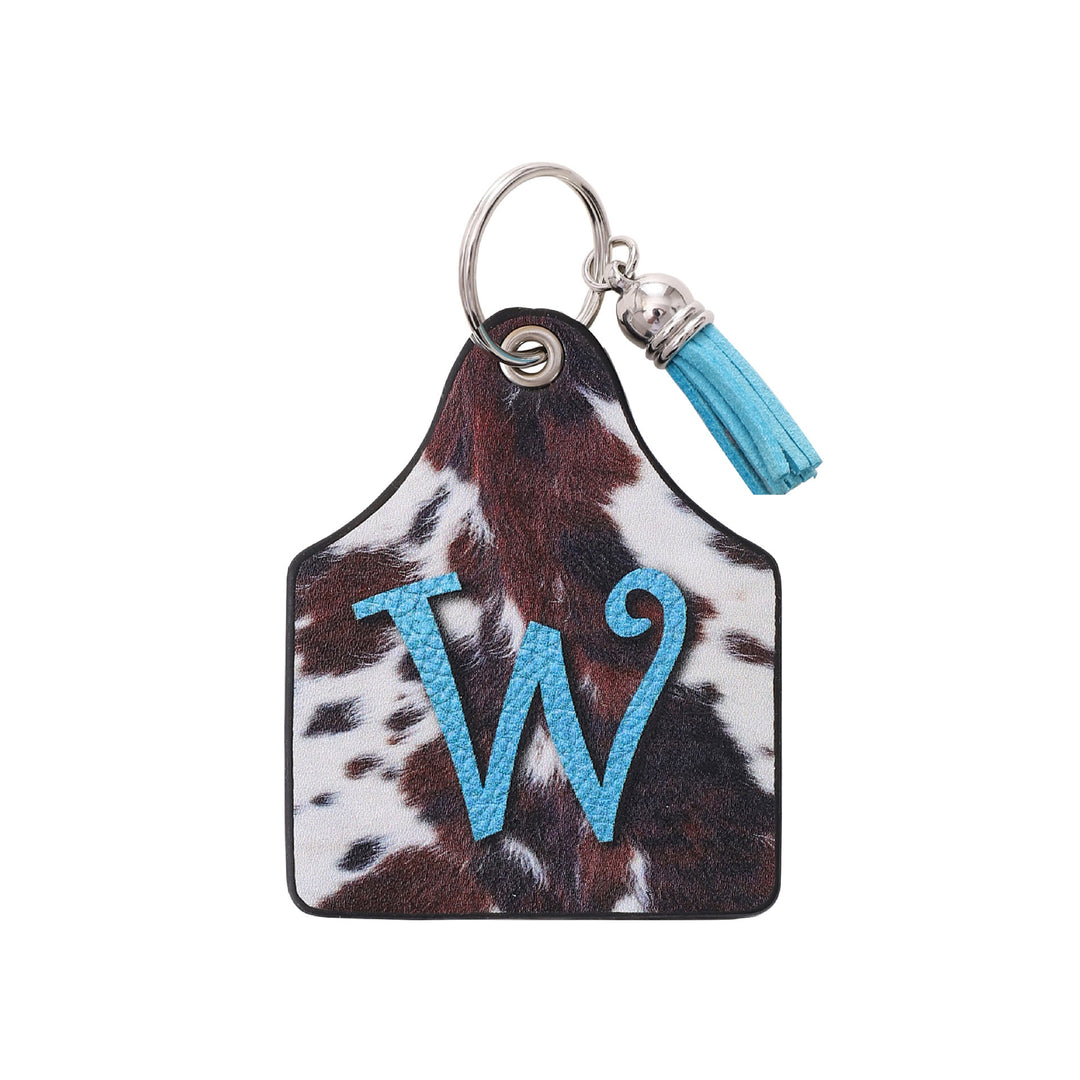 Vintage Western Farm Cow Pattern&Letter Printed Leather Keychain - W - image 20