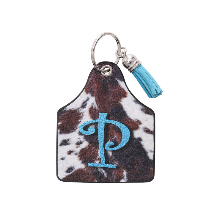 Vintage Western Farm Cow Pattern&Letter Printed Leather Keychain - P - image 14