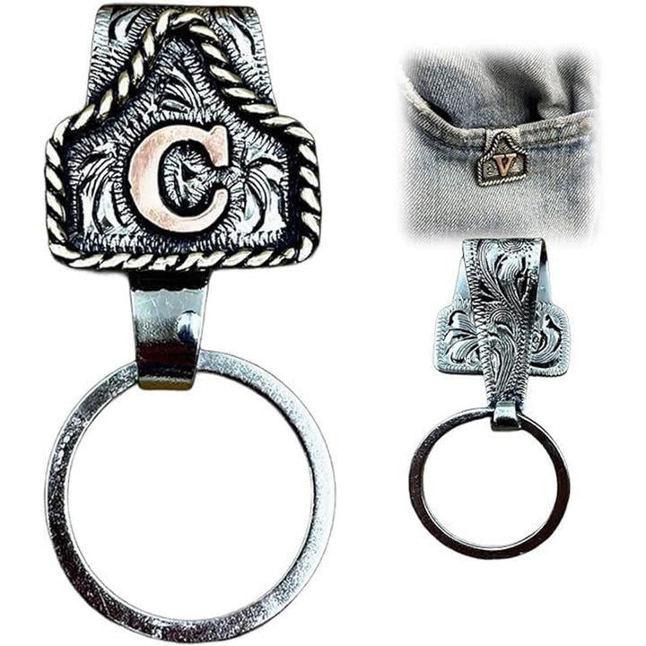 Western Cowboy Style Retro Letter Metal Keychain - C - image 5
