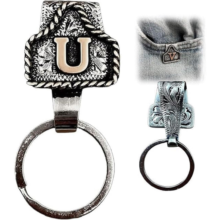 Western Cowboy Style Retro Letter Metal Keychain - image 23