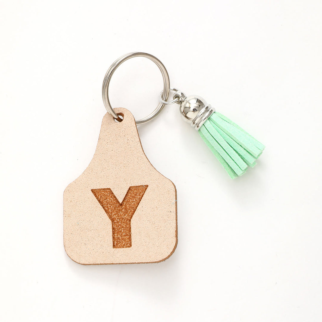 Farm Minimalist Style Letter Green Tassel Keychain - Y - image 26
