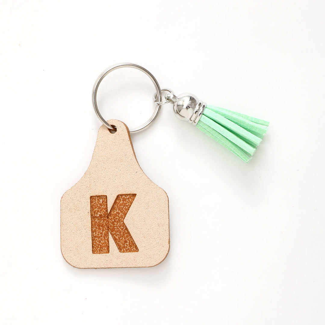 Farm Minimalist Style Letter Green Tassel Keychain - K - image 12