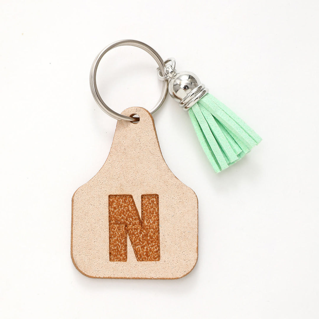 Farm Minimalist Style Letter Green Tassel Keychain - N - image 15