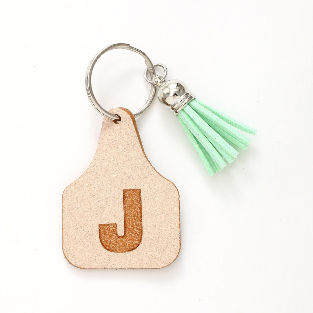 Farm Minimalist Style Letter Green Tassel Keychain - J - image 11