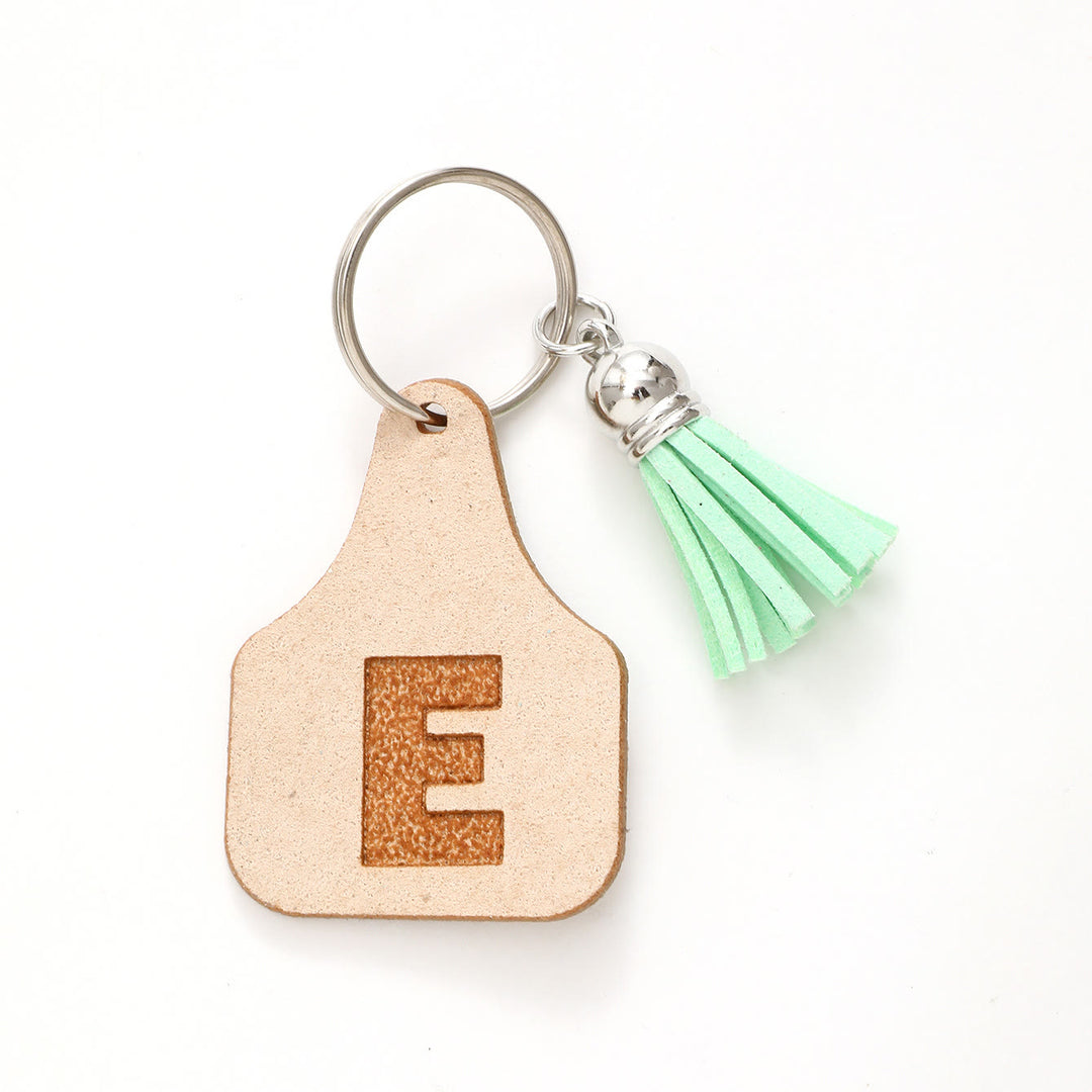 Farm Minimalist Style Letter Green Tassel Keychain - E - image 6