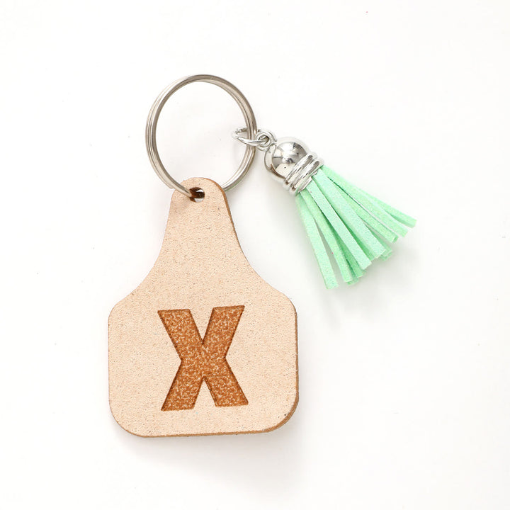 Farm Minimalist Style Letter Green Tassel Keychain - X - image 25