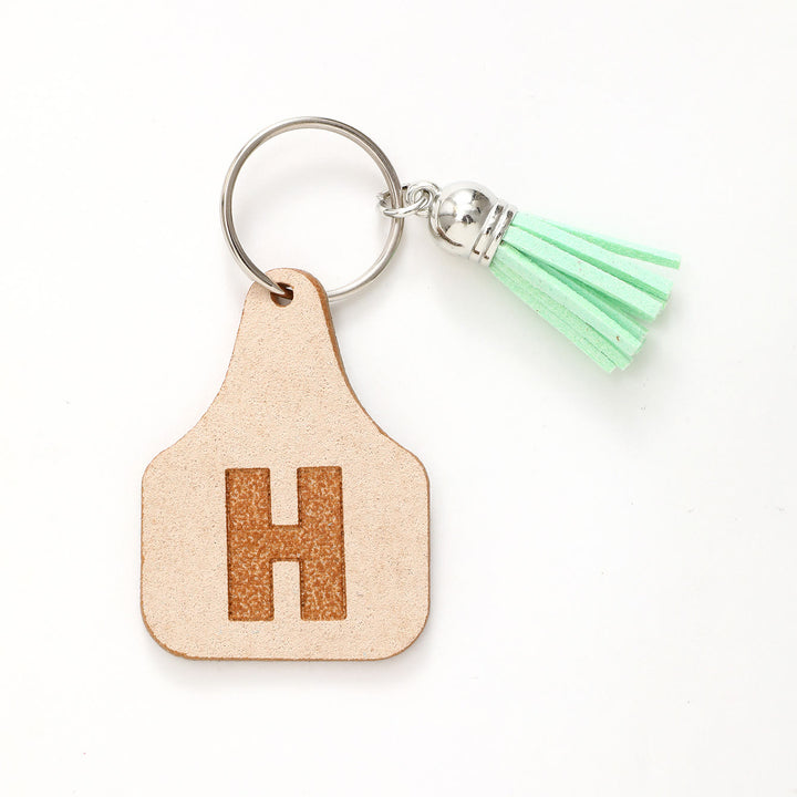 Farm Minimalist Style Letter Green Tassel Keychain - H - image 9