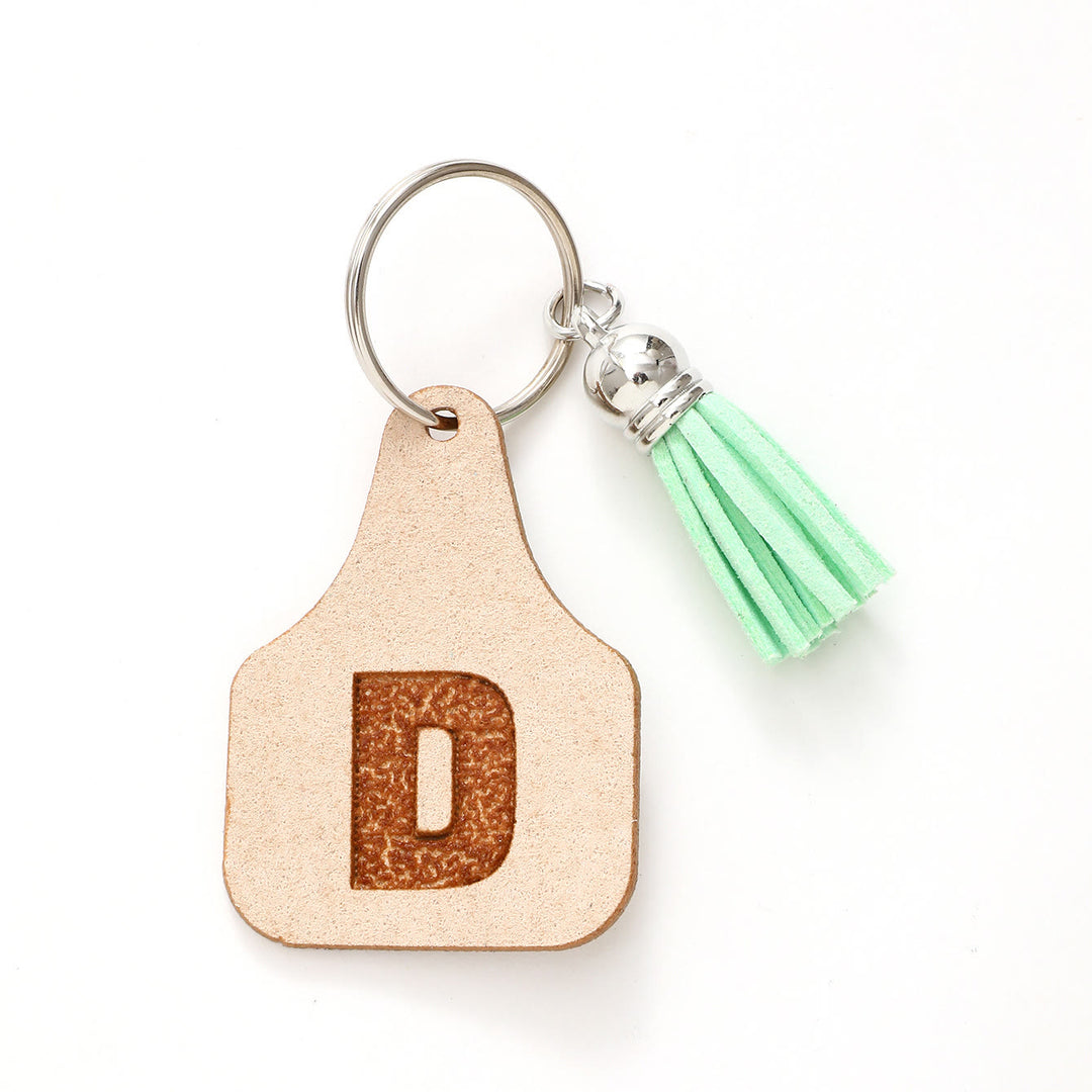 Farm Minimalist Style Letter Green Tassel Keychain - D - image 5
