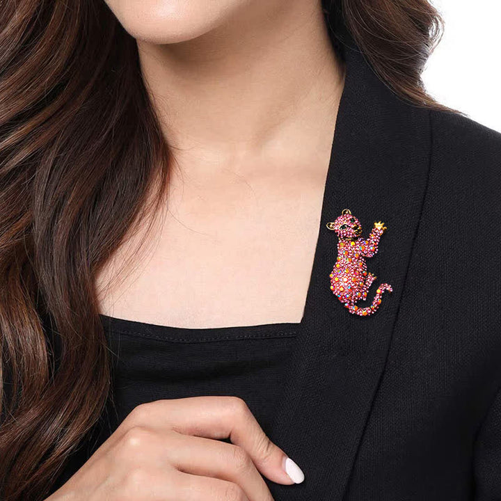 Men's Majestic Tiger Large Luxury Sparkling Rhinestone Brooch - image 16