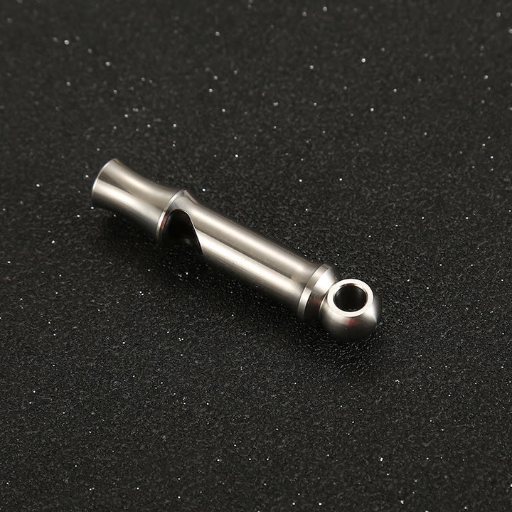 Outdoor Titanium Alloy EDC-Tool Single Tube High Decibel Whistle - Round hole - image 7