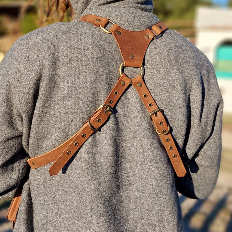 Retro Punk Anti-theft Mobile Phone Leather Shoulder Bag - image 2