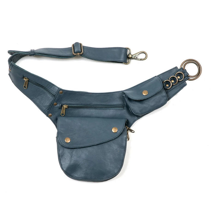 Retro Leisure Travel Hiking Women's Phone Bag Wallet Belt Bag - Blue - image 9