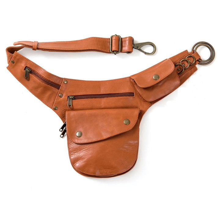 Retro Leisure Travel Hiking Women's Phone Bag Wallet Belt Bag - Orange - image 11
