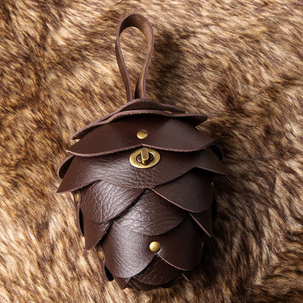 Women's Retro Pinecone-Shaped Personalized Purse Belt Bag - Pinecone - Brown - image 3