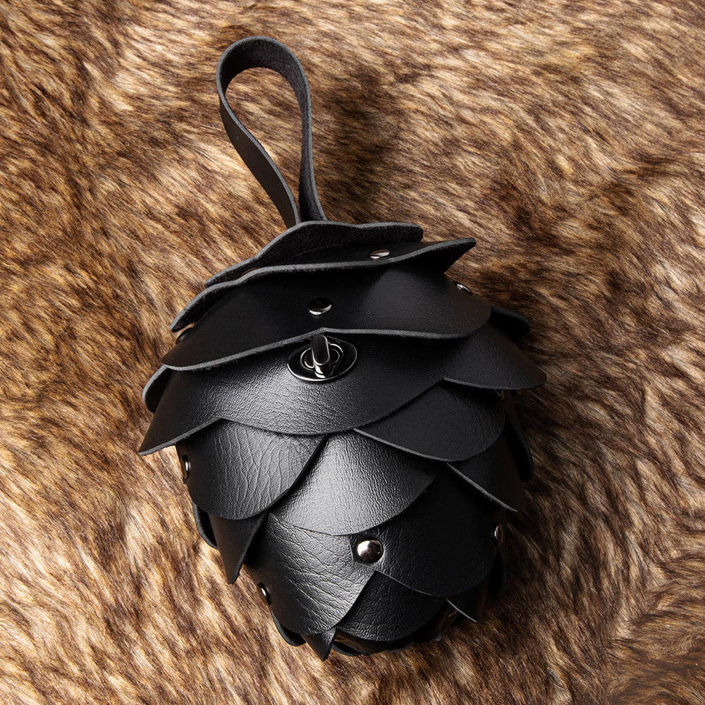 Women's Retro Pinecone-Shaped Personalized Purse Belt Bag - Pinecone - Black - image 2