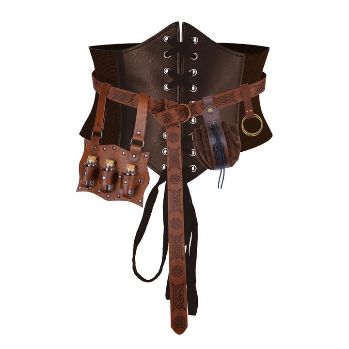 Medieval Style Halloween Women's Cosplay Belt Waist Seal Accessories - 5 Pcs - Brown - XL(32.7in / 83cm) - image 1