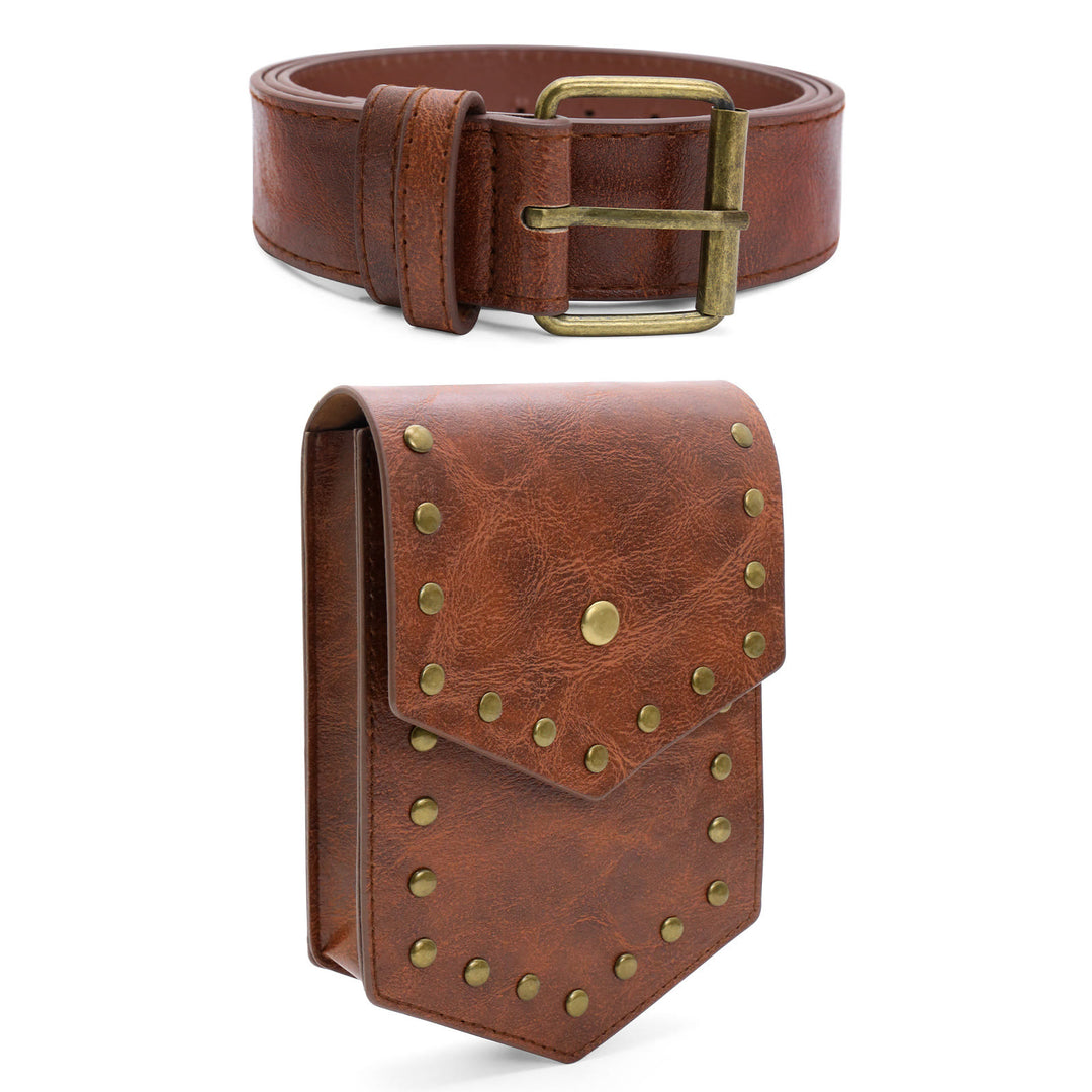 Medieval Style Halloween Cosplay Belt With Rivet Belt Bag - image 3
