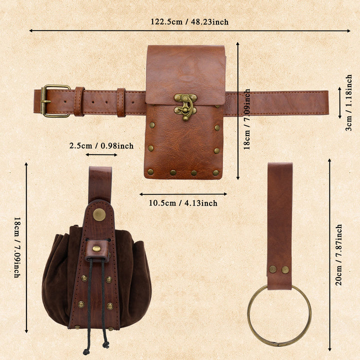 Halloween Cosplay Costume Accessories Retro Belt With Belt Bag - image 8