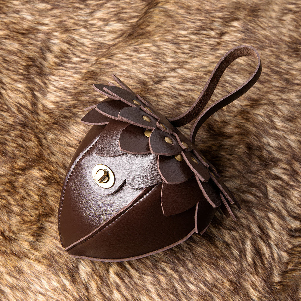 Women's Retro Chestnut-Shaped Personalized Purse Belt Bag - Chestnut - Brown - image 2