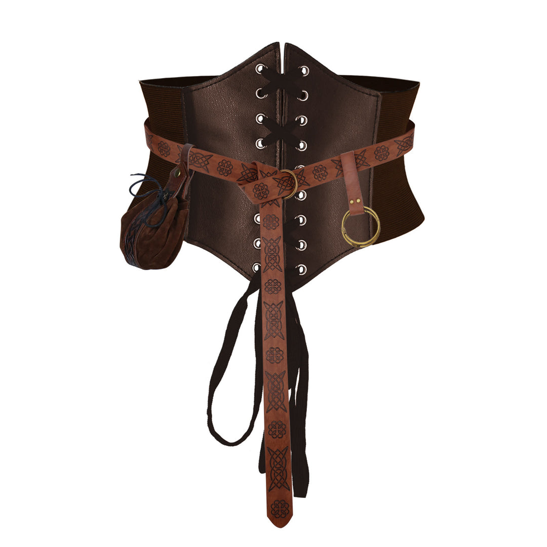 Halloween Cosplay Accessories Alchemy Bottle Viking Belt 5 Pcs - 4 Pcs - Brown - XL(32.7in / 83cm) - image 10
