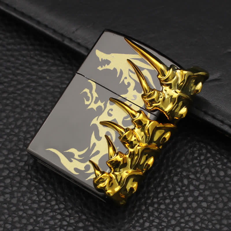 Stereoscopic Dragon Backbone Relief Refillable Butane Lighter - image 3
