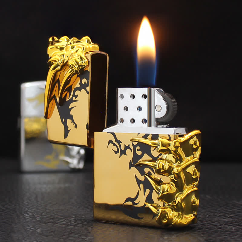 Stereoscopic Dragon Backbone Relief Refillable Butane Lighter - image 8