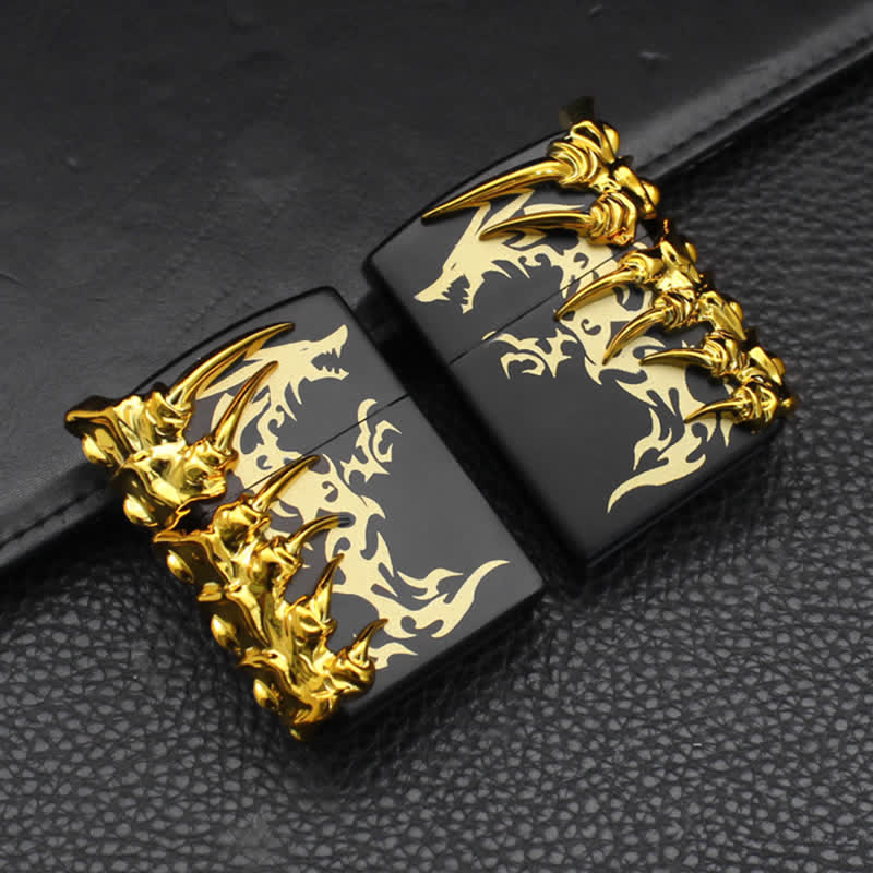 Stereoscopic Dragon Backbone Relief Refillable Butane Lighter - image 4