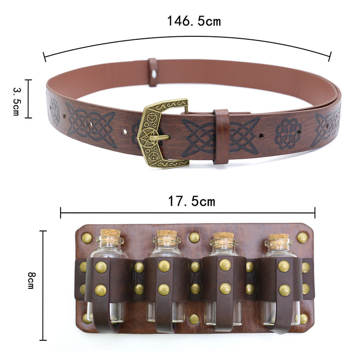 Halloween Cosplay Prop Viking Belt With Four Alchemy Bottles - image 5