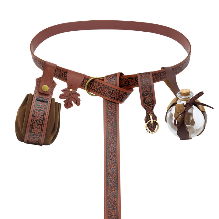 Halloween Cosplay Costume Maple Leaf Embossed Viking Belt Set - 5 Pcs - image 1