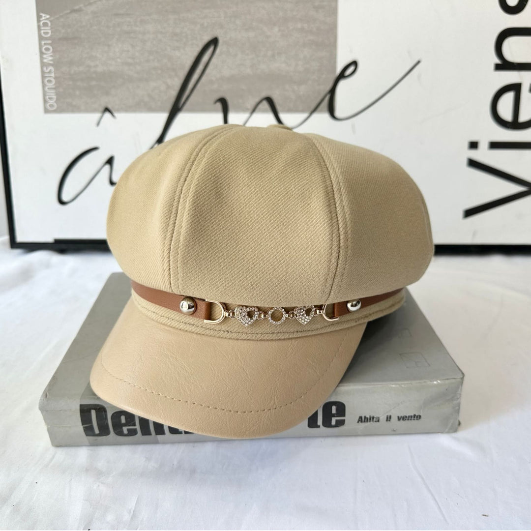 Love Chain Buckle Fashion Women's Winter Beret Hat - image 0