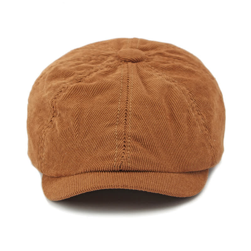 Corduroy Duckbill Newsboy Octagonal Beret Hat - image 1