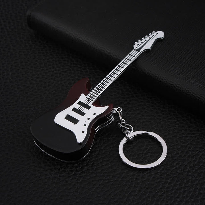 Guitar Shaped Inflatable Butane Lighter Keychain - Black - image 4